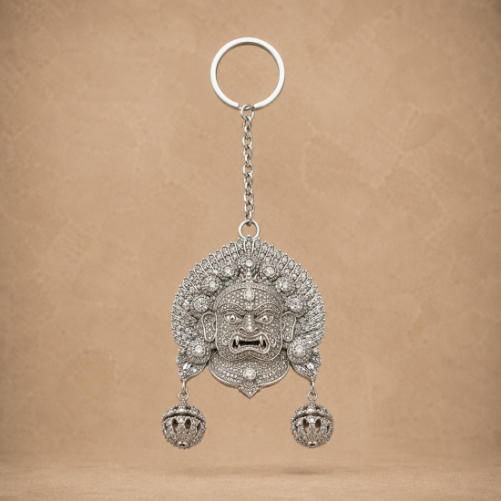 Keyring Silver Bhairav Large