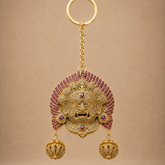 Keyring Brass Large Bhairav